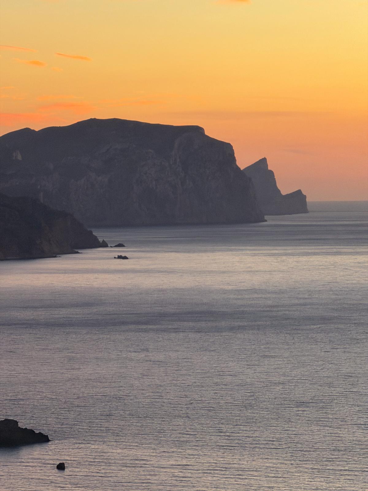The Mediterranean coast at sunset